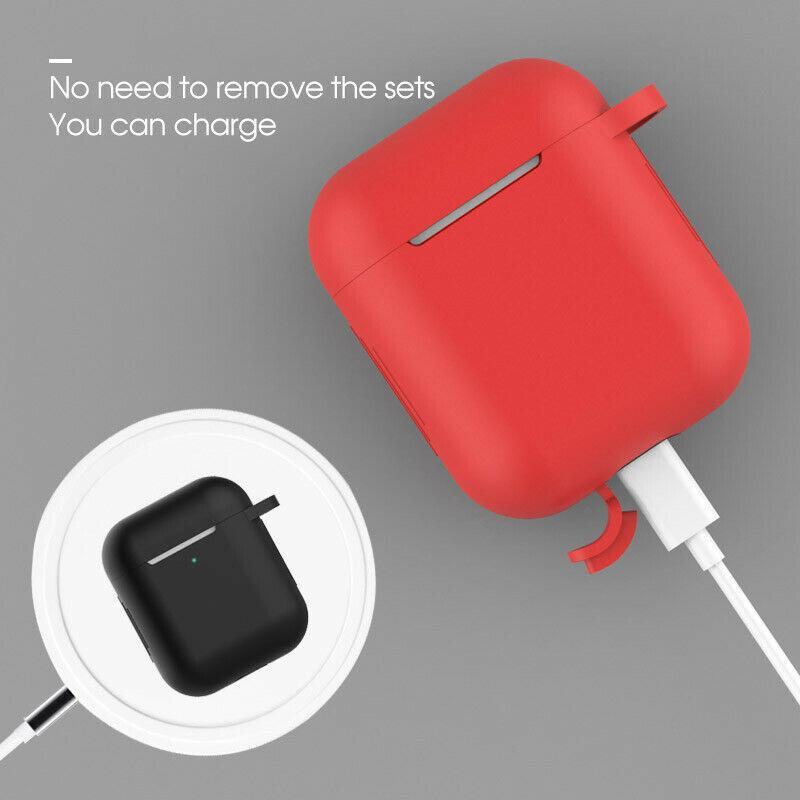 3-in-1 AirPods Silicone Case Cover Magnetic Strap Keychain for Apple AirPod 1/2 e*carat 