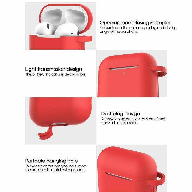 3-in-1 AirPods Silicone Case Cover Magnetic Strap Keychain for Apple AirPod 1/2 e*carat 