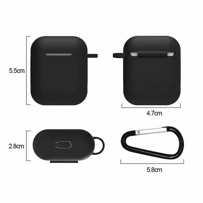 3-in-1 AirPods Silicone Case Cover Magnetic Strap Keychain for Apple AirPod 1/2 e*carat 
