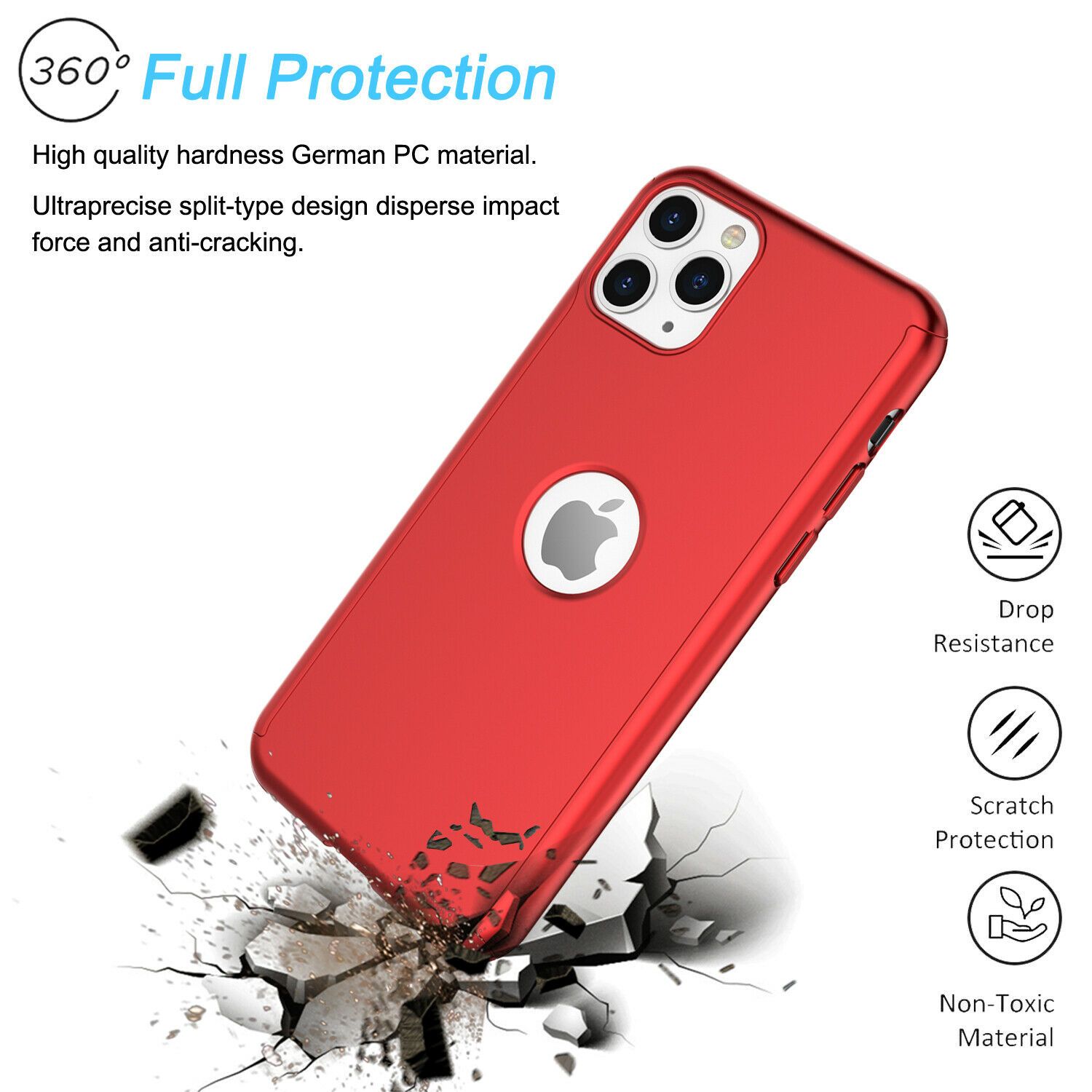 360° Full-Wrap Thin Fit For iPhone 11 iPhone Cases AtlasBling 