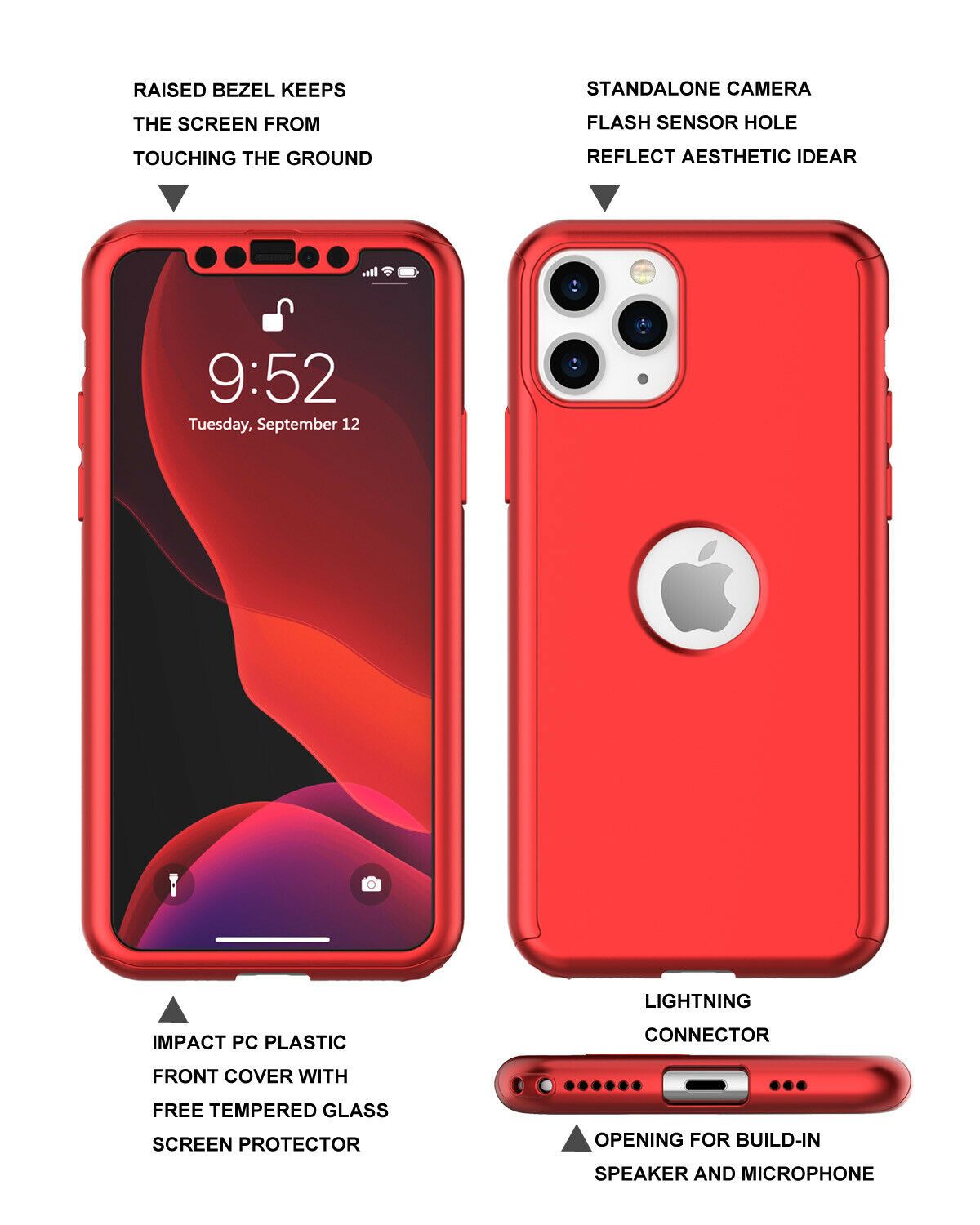 360° Full-Wrap Thin Fit For iPhone 11 iPhone Cases AtlasBling 