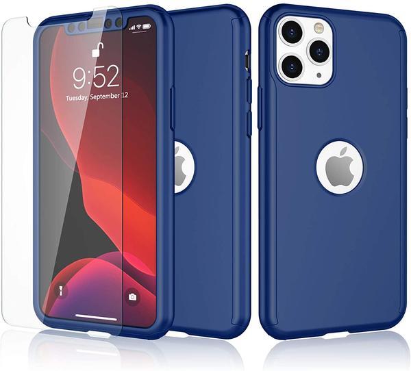 360° Full-Wrap Thin Fit For iPhone 11 iPhone Cases AtlasBling Dark Blue 