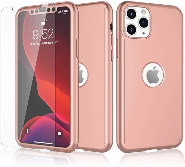 360° Full-Wrap Thin Fit For iPhone 11 iPhone Cases AtlasBling Rose Gold 