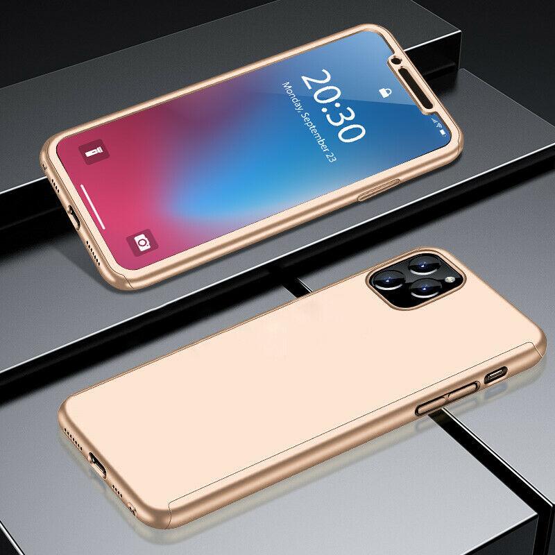 360° Full-Wrap Thin Fit For iPhone 11 Pro iPhone Cases AtlasBling Gold 