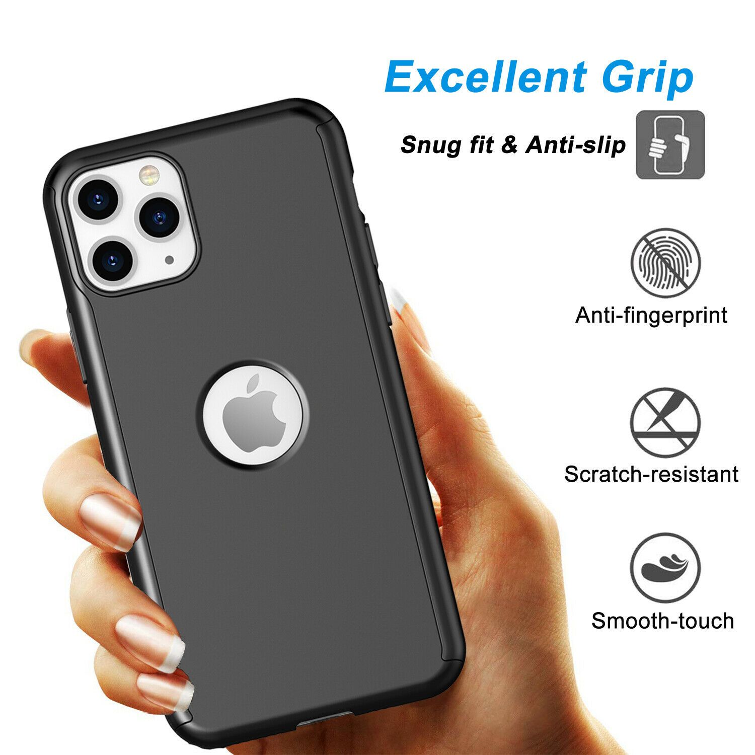 360° Full-Wrap Thin Fit For iPhone 11 Pro Max iPhone Cases AtlasBling 