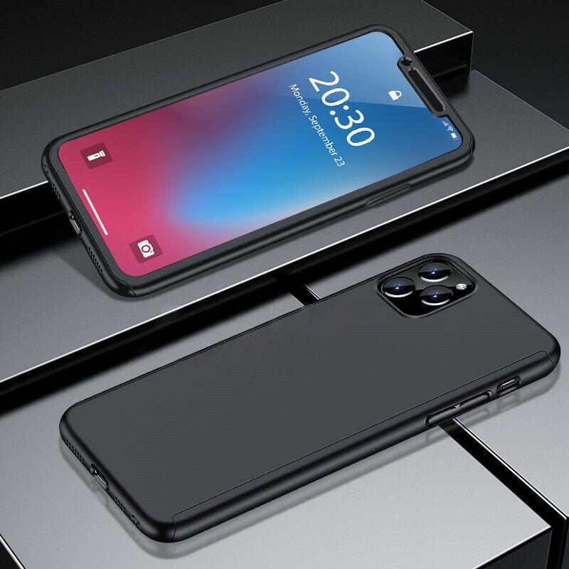 360° Full-Wrap Thin Fit For iPhone 11 Pro Max iPhone Cases AtlasBling Jet Black 