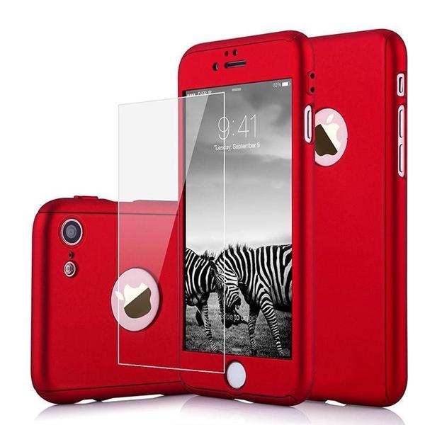 360° Full-Wrap Thin Fit For iPhone 6 Plus / 6s Plus iPhone Cases AtlasBling Bright Red 