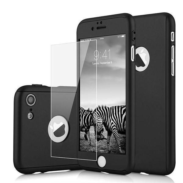 360° Full-Wrap Thin Fit For iPhone 6 Plus / 6s Plus iPhone Cases AtlasBling Jet Black 