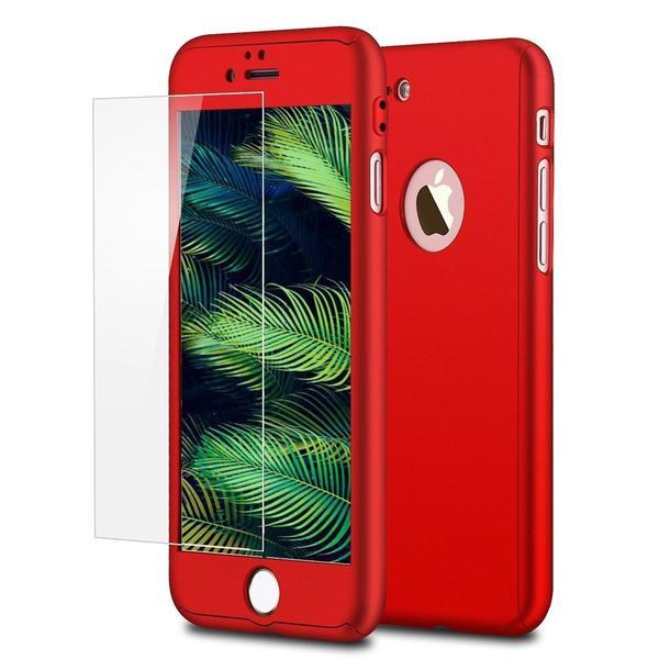360° Full-Wrap Thin Fit For iPhone AtlasCase Bright Red For iPhone 7 Plus / 8 Plus 