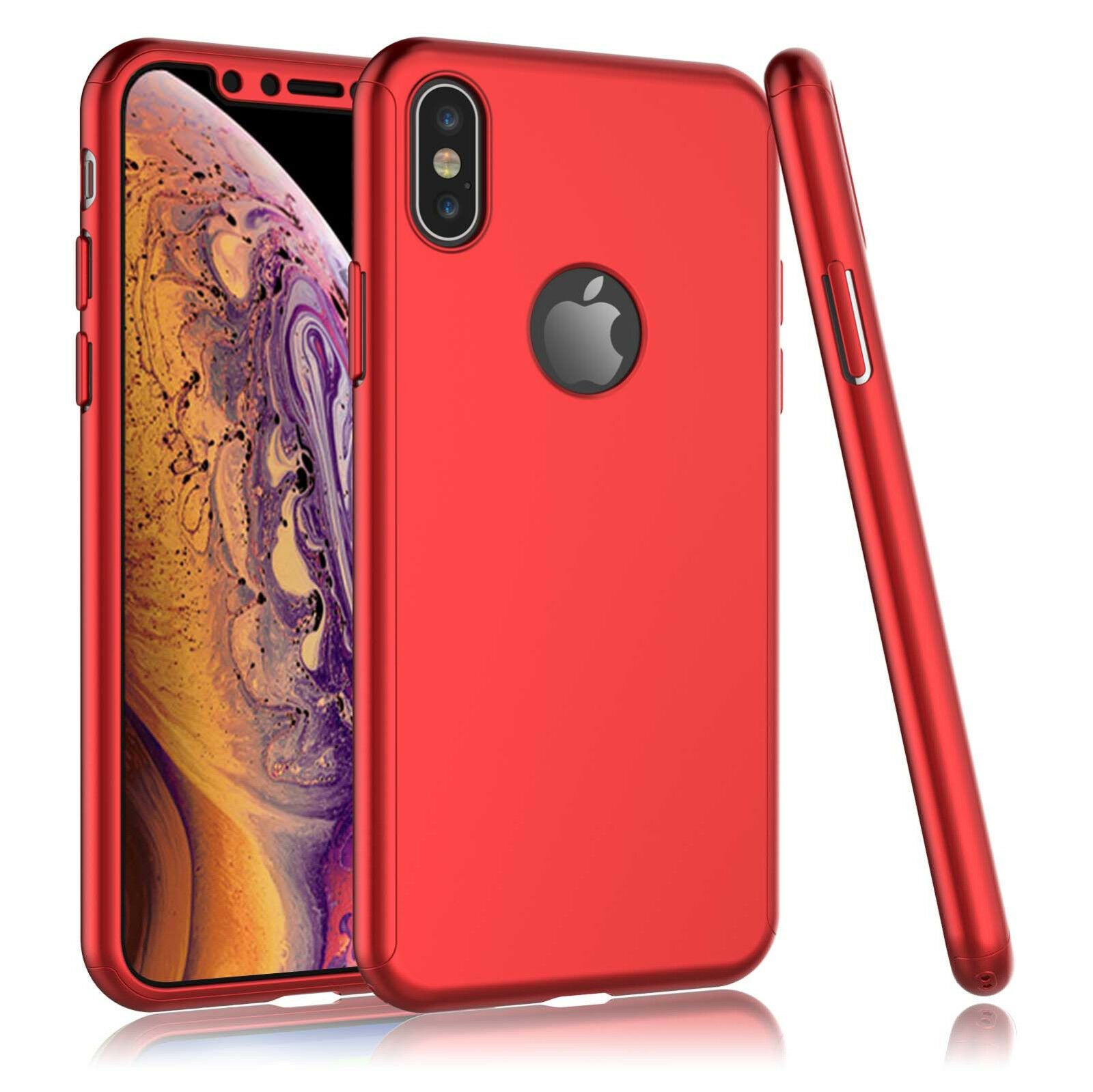 360° Full-Wrap Thin Fit For iPhone AtlasCase Bright Red For iPhone Xs Max 