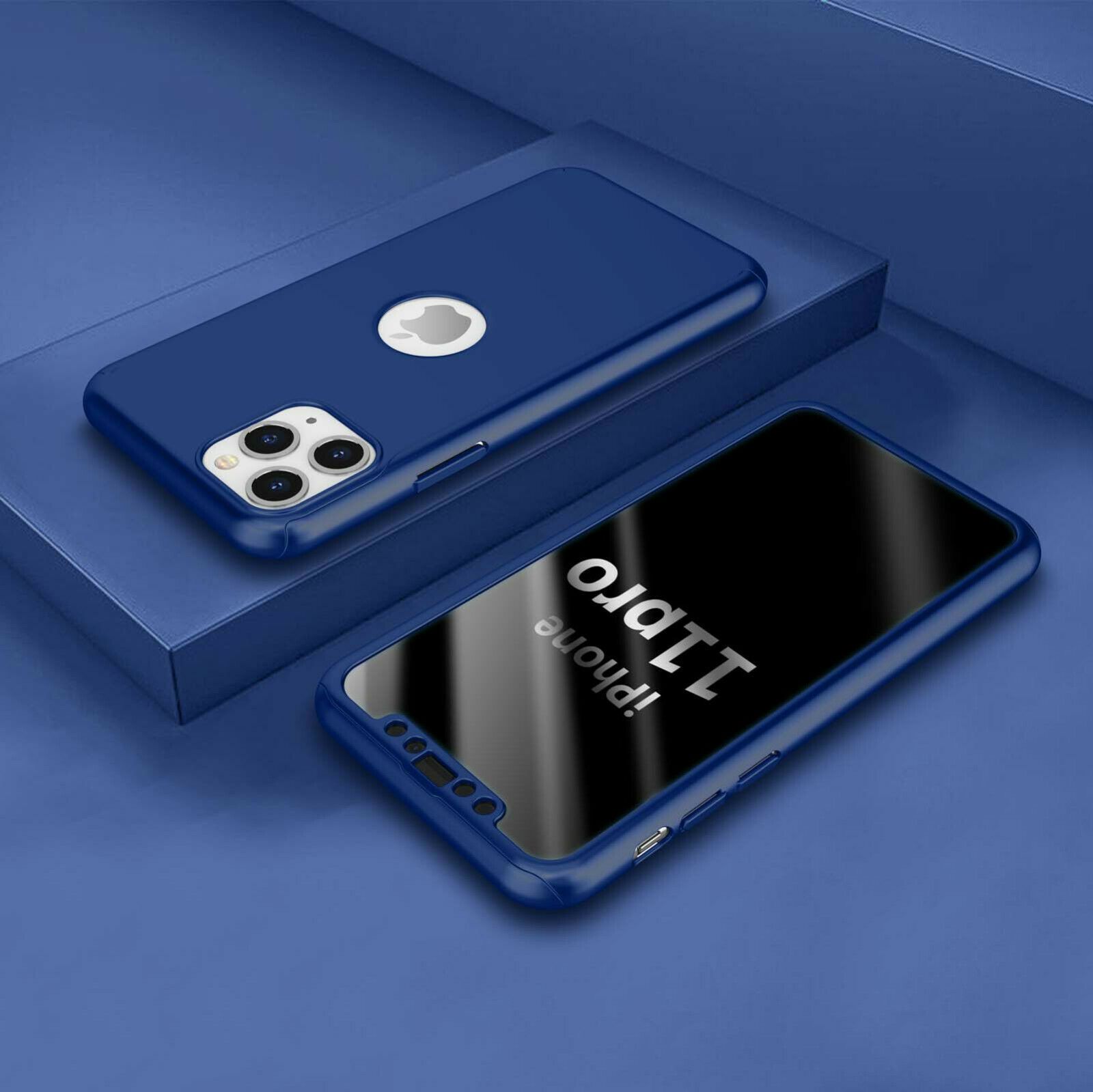 360° Full-Wrap Thin Fit For iPhone AtlasCase Dark Blue For iPhone 11 Pro 