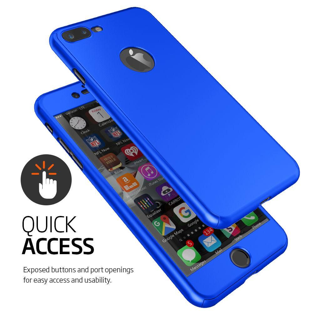 360° Full-Wrap Thin Fit For iPhone AtlasCase Dark Blue For iPhone 6 Plus / 6s Plus 