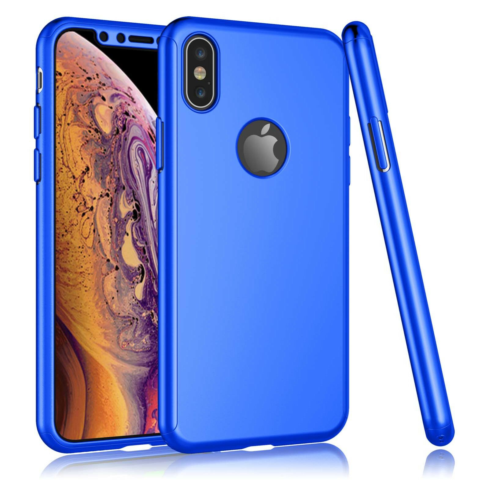 360° Full-Wrap Thin Fit For iPhone AtlasCase Dark Blue For iPhone Xs Max 