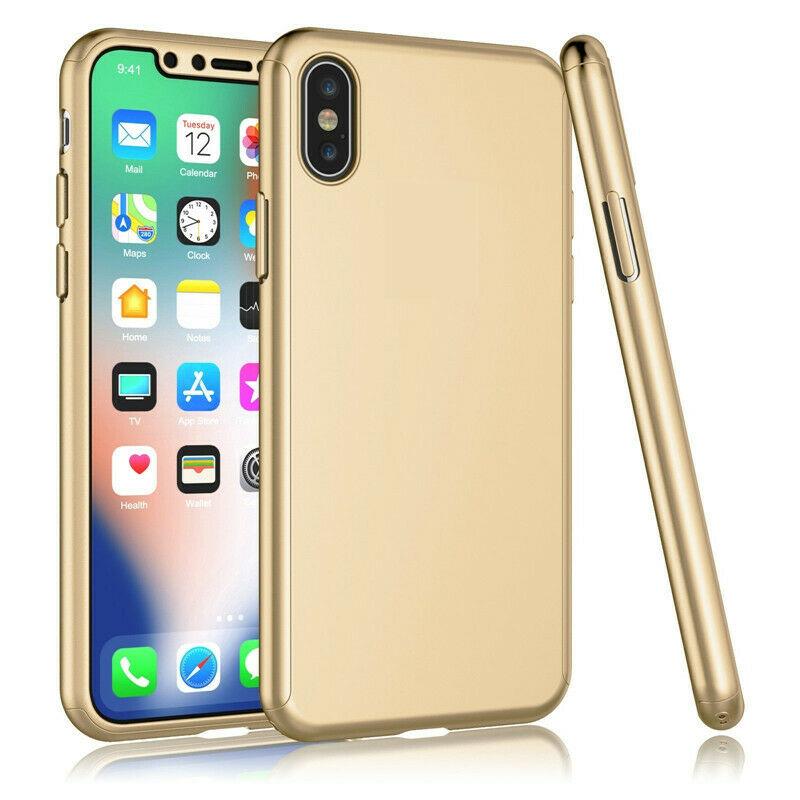 360° Full-Wrap Thin Fit For iPhone X / Xs iPhone Cases AtlasBling Gold 