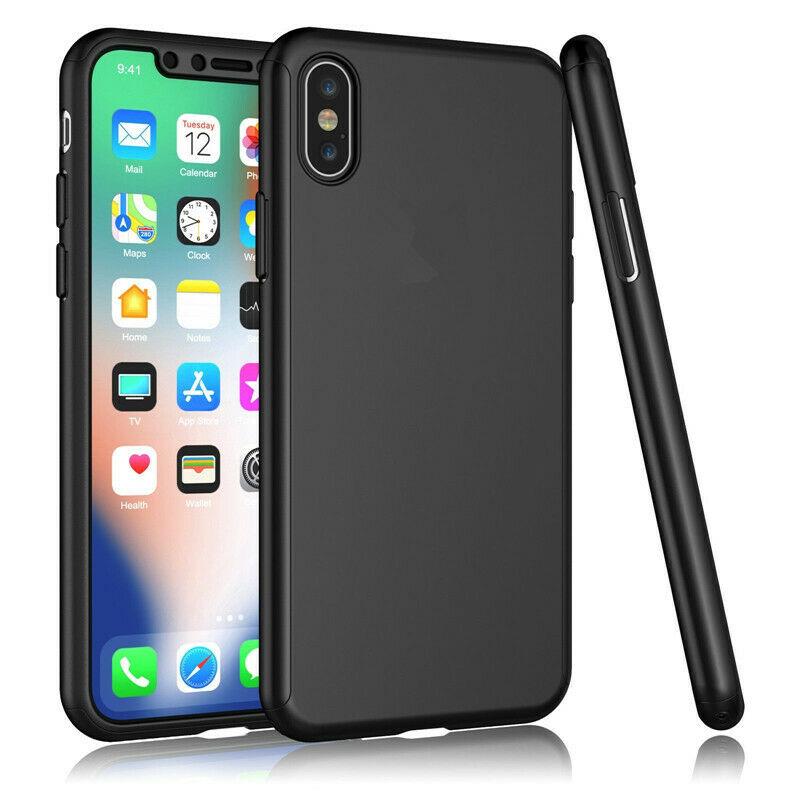 360° Full-Wrap Thin Fit For iPhone X / Xs iPhone Cases AtlasBling Jet Black 