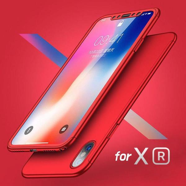 360° Full-Wrap Thin Fit For iPhone XR iPhone Cases AtlasBling Bright Red 