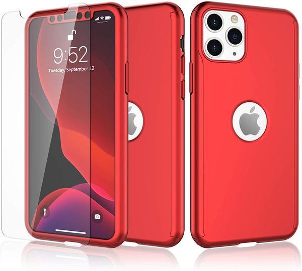 360° Full-Wrap Thin Fit For iPhone 11 iPhone Cases AtlasBling Bright Red 