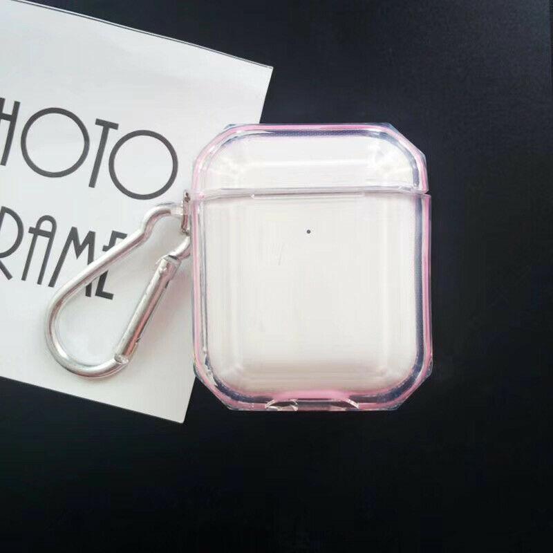 AirPods Clear Protective Case Cover Transparent For Airpod Charging Case 1/2 Gen i-mobix Baby Pink 