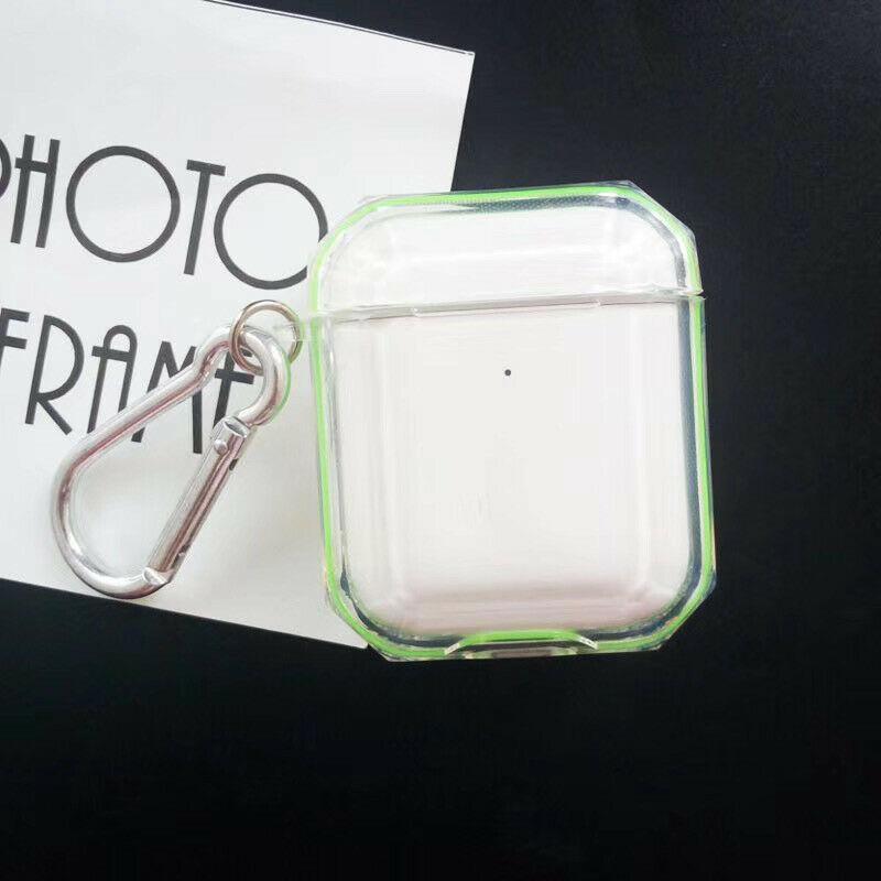 AirPods Clear Protective Case Cover Transparent For Airpod Charging Case 1/2 Gen i-mobix Lime Green 2nd Gen 