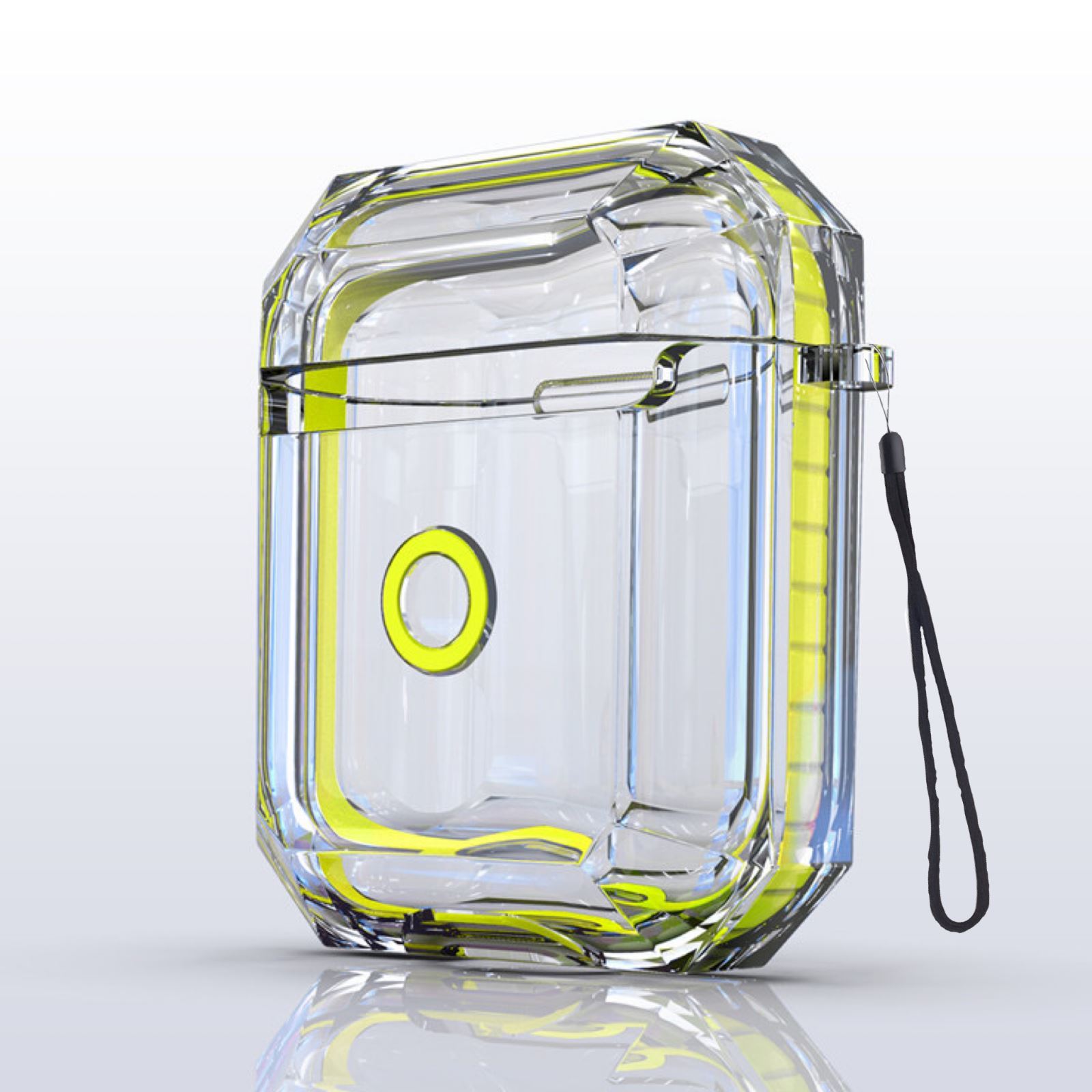 AirPods Clear Protective Case Cover Transparent For Airpod Charging Case 1/2 Gen i-mobix Yellow 2nd Gen 