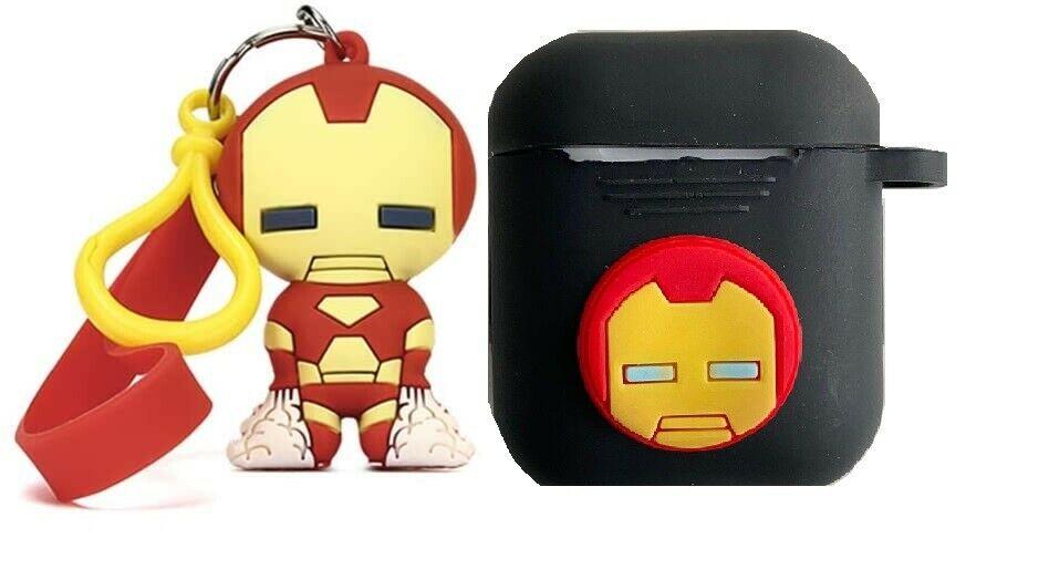 AirPods Cute 3D Cartoon with Toys Keychain For Apple Airpods 1 / 2 🔥 Airpods Cases AtlasCase Iron Man 