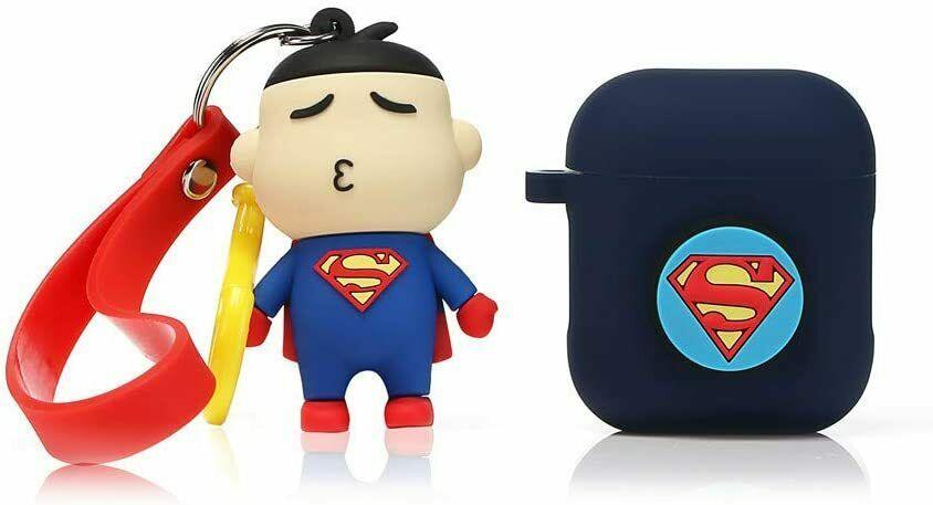 AirPods Cute 3D Cartoon with Toys Keychain For Apple Airpods 1 / 2 🔥 Airpods Cases AtlasCase Superman 