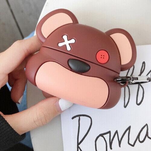 AirPods Pro Case 3D Cartoons and Novelties e*carat Button Bear 