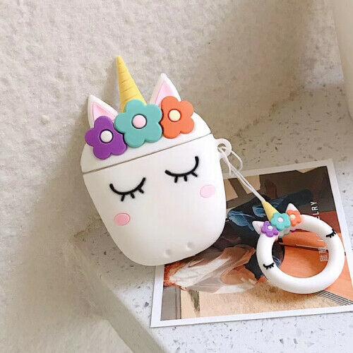 AirPods Pro Case 3D Cartoons and Novelties e*carat White Unicorn 