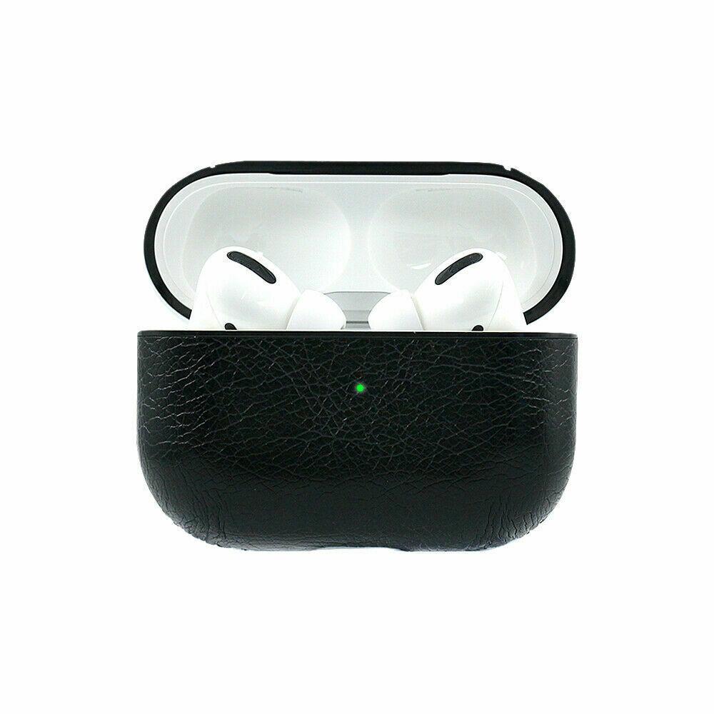 AirPods Pro Case Protective Leather Holder Bag Airpods Cases delrosas_9 Black 