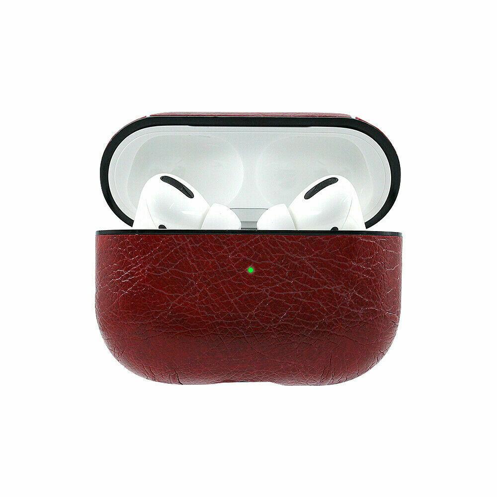 AirPods Pro Case Protective Leather Holder Bag Airpods Cases delrosas_9 Red 