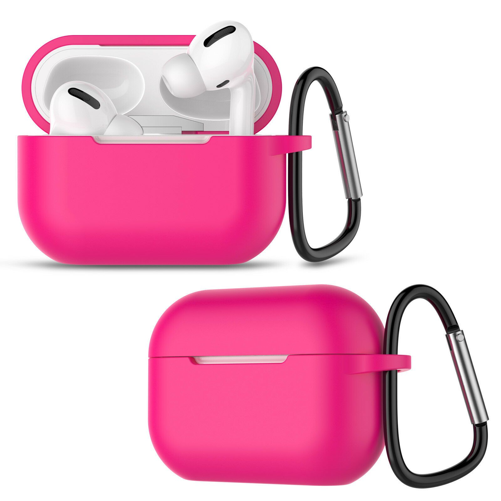 Airpods Pro Silicone Case iPhone Cases AtlasBling Bright Pink 