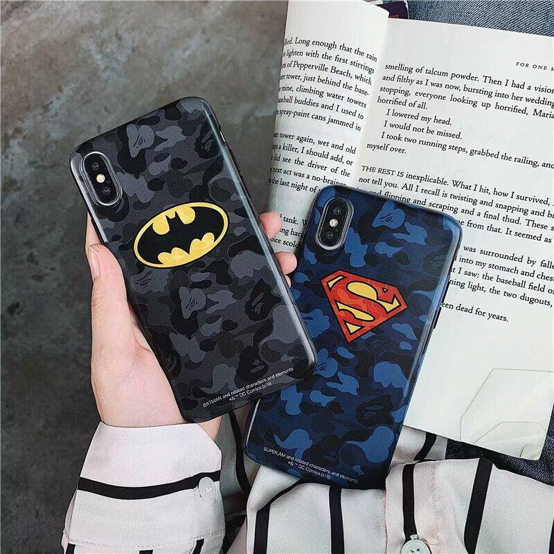 Batman Superman Soft Case for iPhone 11 Pro Max XR X 8 7 6 Glossy Protect Cover yui1943yui1943 