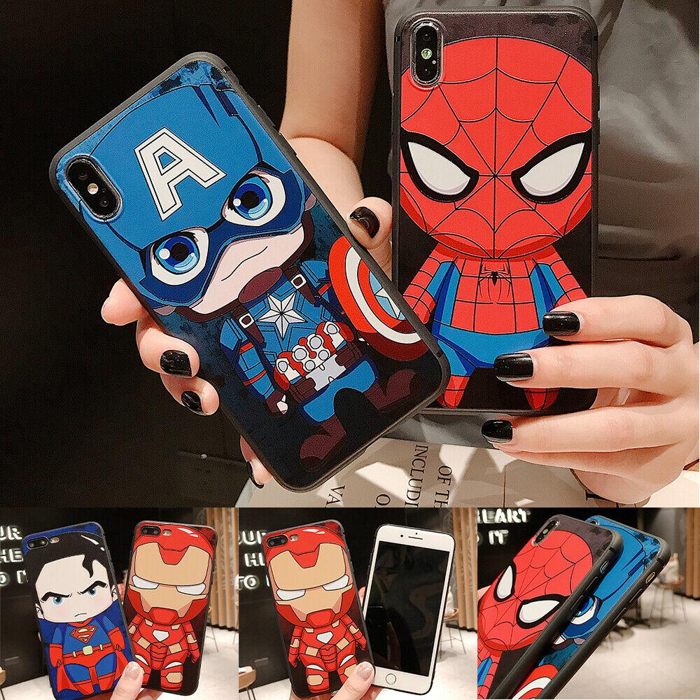 Cartoon Marvel Spider Iron Soft Phone Case Cover For iPhoneX 6s 7 8Plus XR XsMax yqw520tsy 