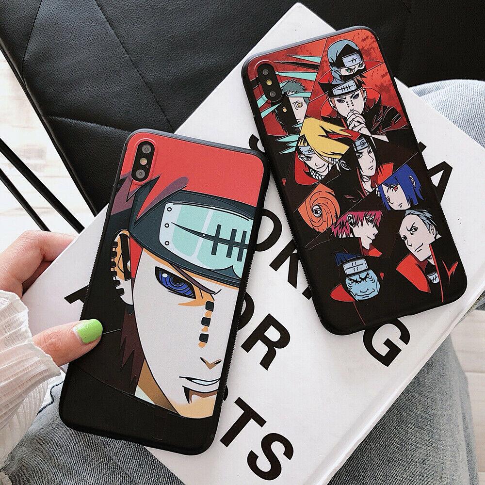 Cartoon Naruto Akatsuki Soft Phone Case Cover For iPhoneX 6s 7 8Plus XR Xs Max iPhone Cases AtlasCase 