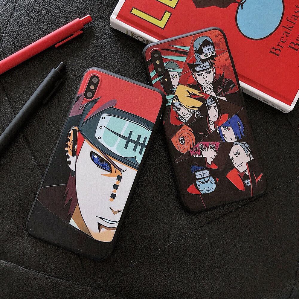 Cartoon Naruto Akatsuki Soft Phone Case Cover For iPhoneX 6s 7 8Plus XR Xs Max iPhone Cases AtlasCase 