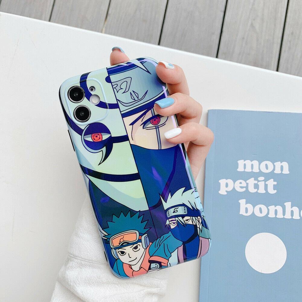 Cartoon NARUTO Blu-ray TPU Phone Case Cover For iPhone 11 Pro Max XR Xs 7 8 Plus iPhone Cases AtlasCase For iPhone 7/8 Uchiha Obito+Kakashi 