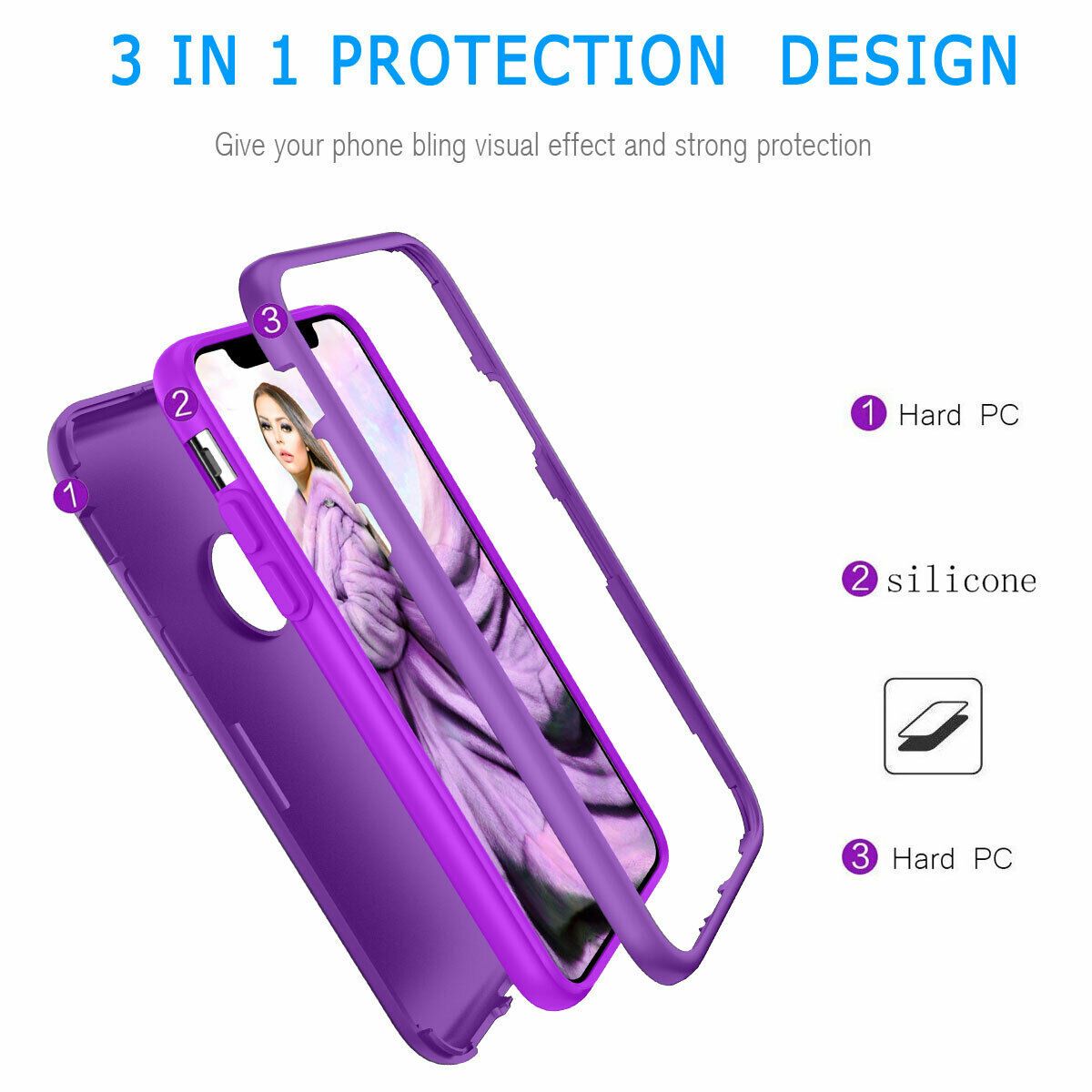 Case For iPhone X Xr XS Max 6 7 8 Plus Shockproof 360 Full Body Cover Protective detsarah 