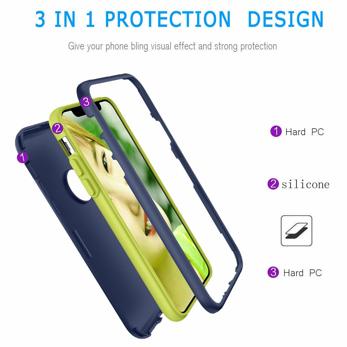 Case For iPhone X Xr XS Max 6 7 8 Plus Shockproof 360 Full Body Cover Protective detsarah 
