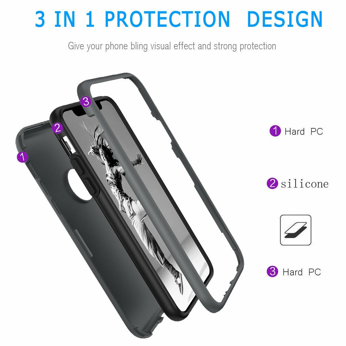Case For iPhone X Xr XS Max 6 7 8 Plus Shockproof 360 Full Body Cover Protective detsarah 