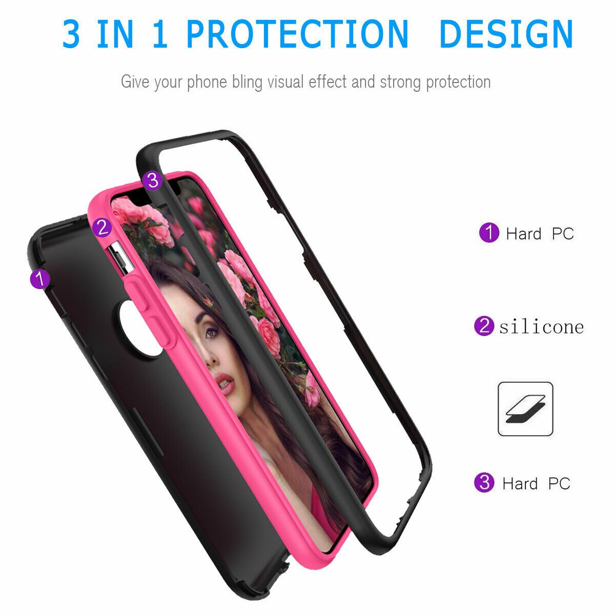 Case For iPhone X Xr XS Max 6 7 8 Plus Shockproof 360 Full Body Cover Protective detsarah 