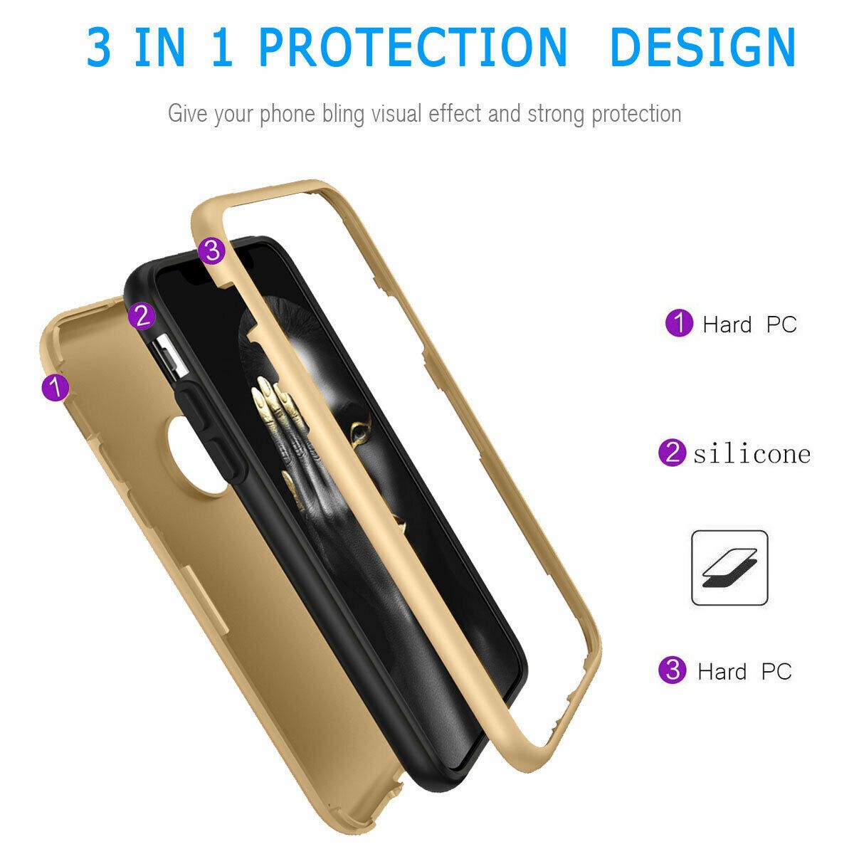 Case For iPhone X Xr XS Max 6 7 8 Plus Shockproof 360 Full Body Cover Protective detsarah 