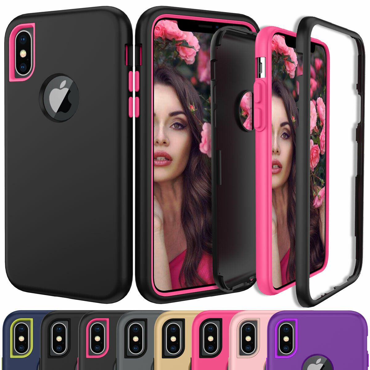 Case For iPhone X Xr XS Max 6 7 8 Plus Shockproof 360 Full Body Cover Protective detsarah 