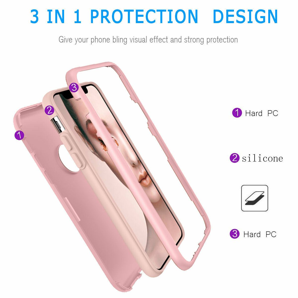 Case For iPhone X Xr XS Max 6 7 8 Plus Shockproof 360 Full Body Cover Protective detsarah 