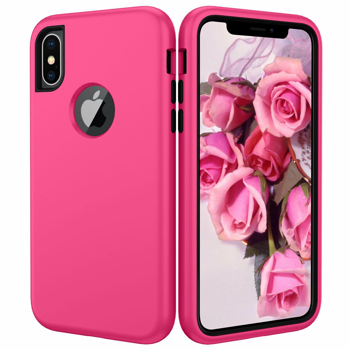 Case For iPhone X Xr XS Max 6 7 8 Plus Shockproof 360 Full Body Cover Protective detsarah Rose For iPhone Xs Max 