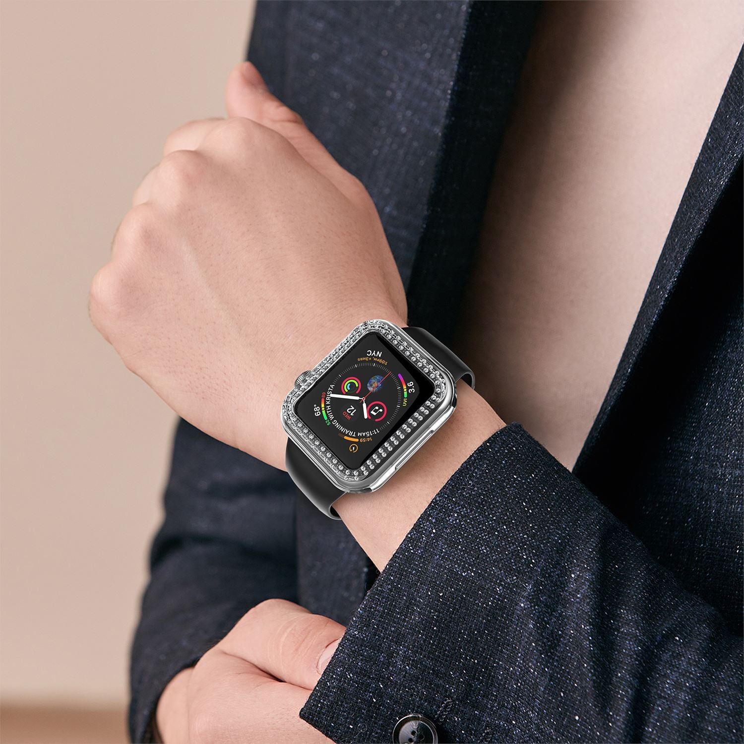 Crystal Diamond Protector Case Cover for Apple Watch 38/40/42/44 mm Series 5/4/3 ebizware 