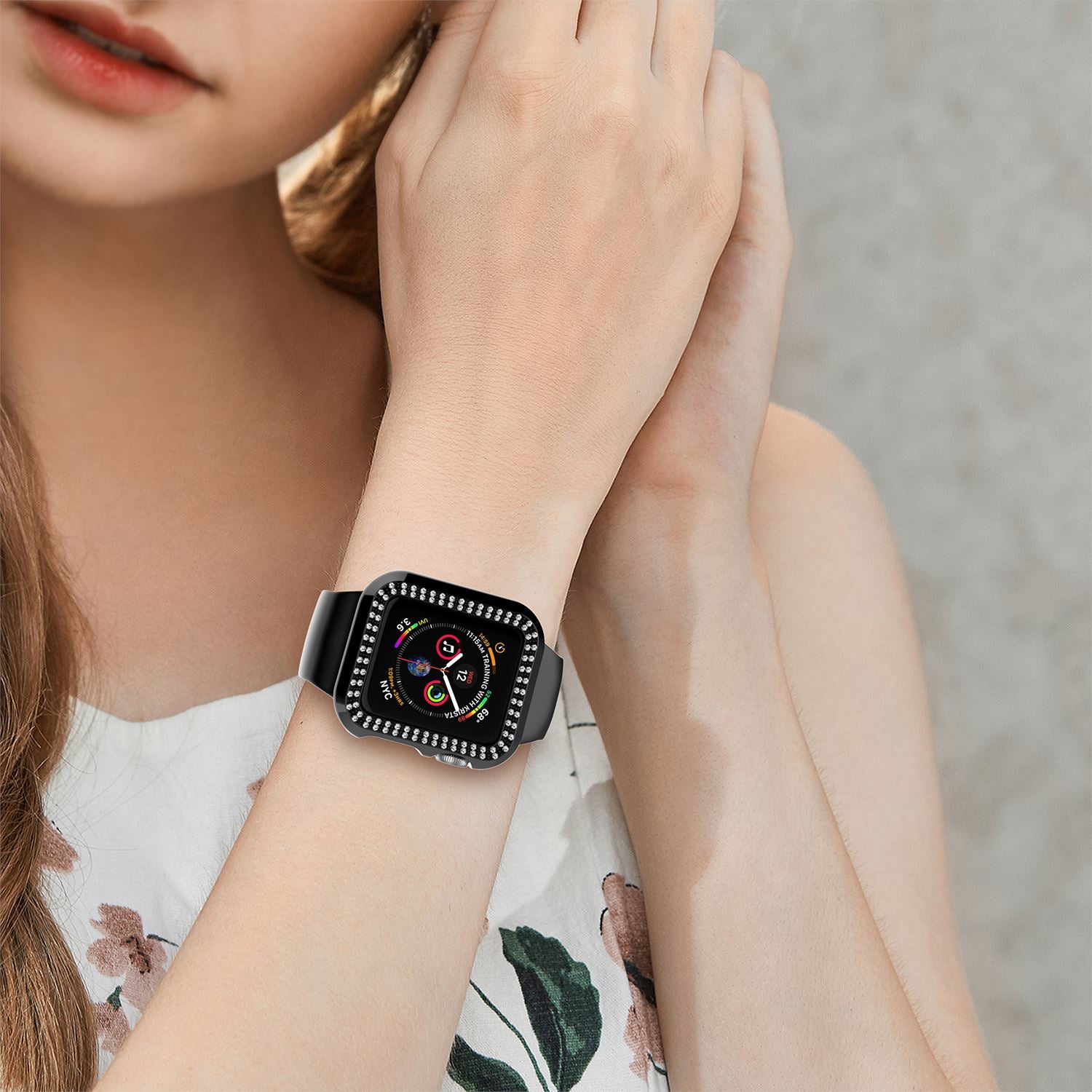 Crystal Diamond Protector Case Cover for Apple Watch 38/40/42/44 mm Series 5/4/3 ebizware 