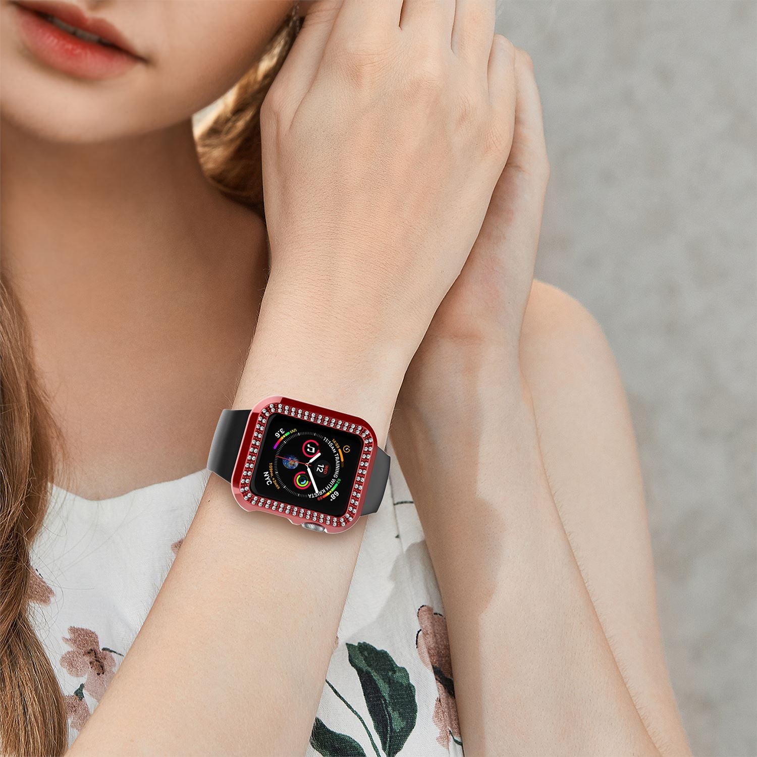 Crystal Diamond Protector Case Cover for Apple Watch 38/40/42/44 mm Series 5/4/3 ebizware 