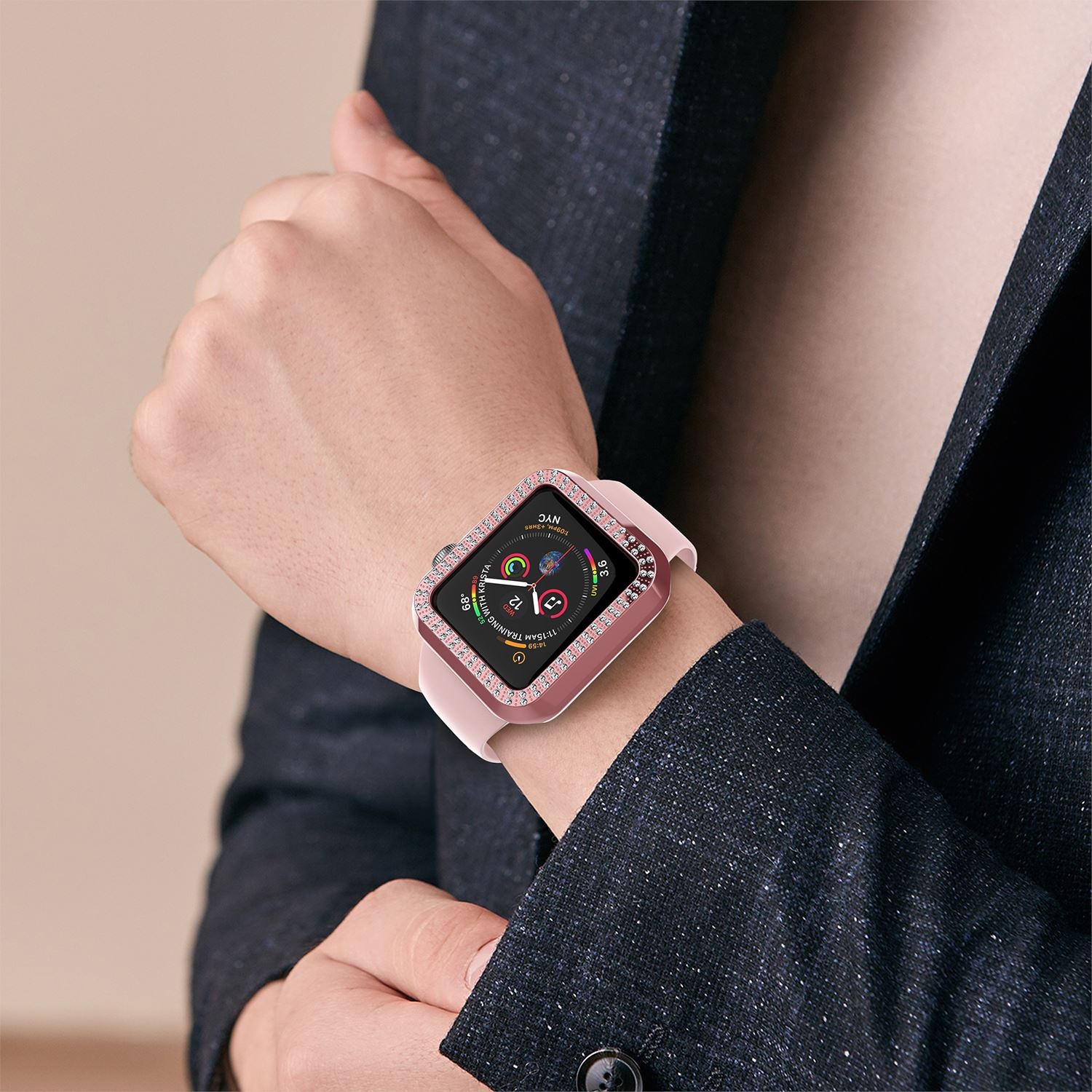 Crystal Diamond Protector Case Cover for Apple Watch 38/40/42/44 mm Series 5/4/3 ebizware 