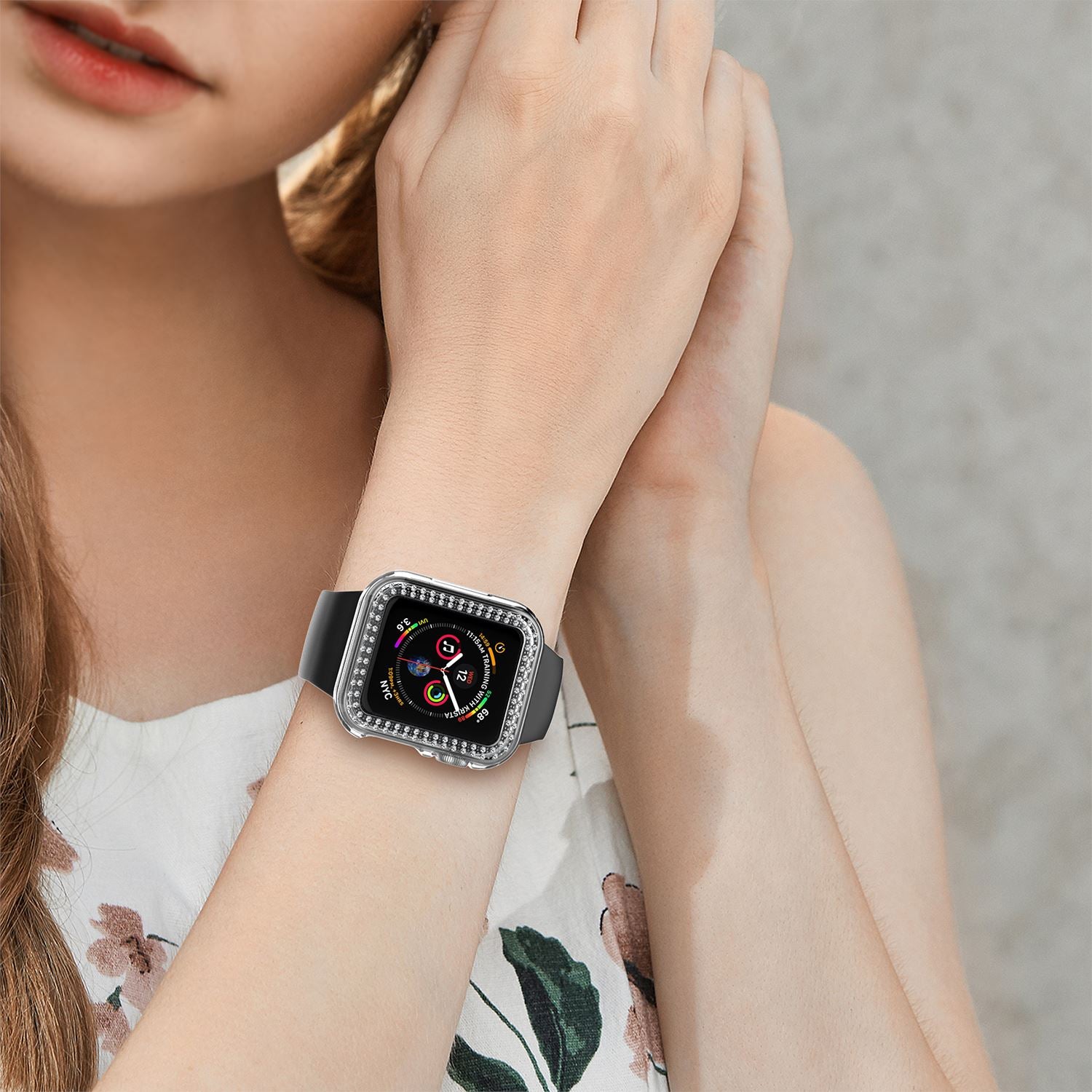 Crystal Diamond Protector Case Cover for Apple Watch 38/40/42/44 mm Series 5/4/3 ebizware 