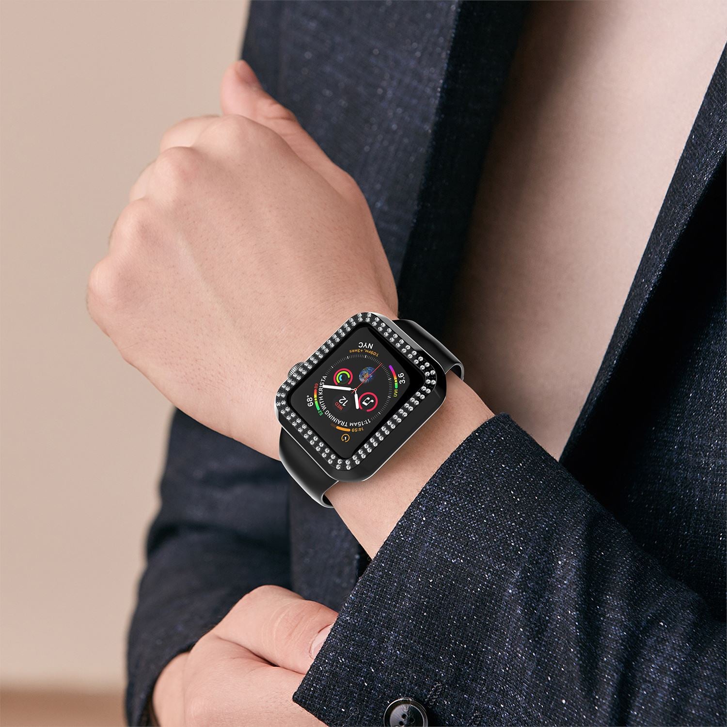 Crystal Diamond Protector Case Cover for Apple Watch 38/40/42/44 mm Series 5/4/3 ebizware 